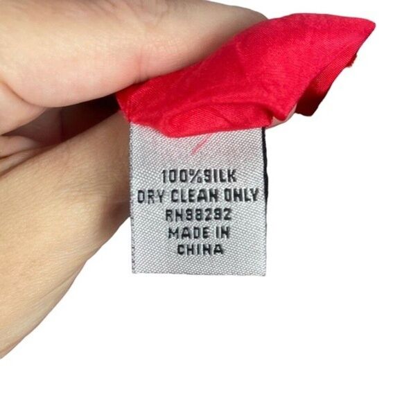 Silk Boho Dress Red Paisley Print Size 2 - Picture 5 of 12